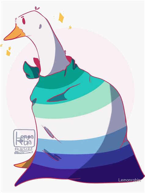 Gay Man Pride Flag Duck Sticker For Sale By Lemonrobin Redbubble