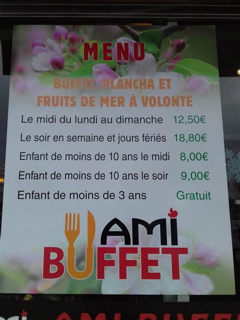 Menu At Ami Buffet Restaurant Bordeaux 124 Quai De La Souys