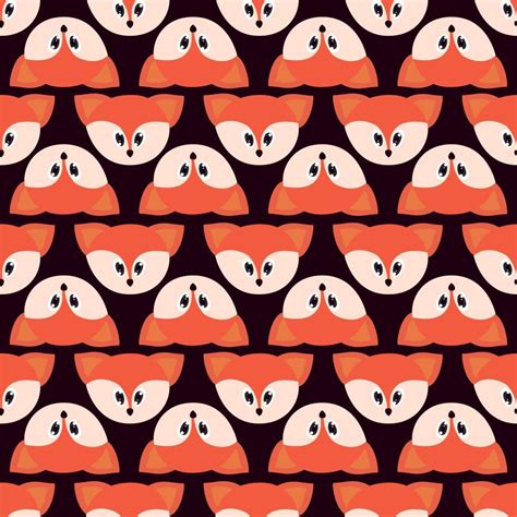 Foxes pattern, illustration, vector on white background 13900668 Vector Art at Vecteezy