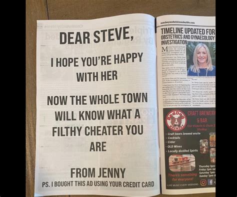 Woman Pays Newspaper Ad To Humiliate Her Husband Bullfrag