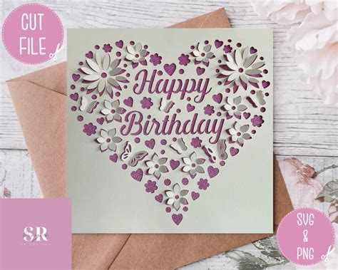 Svg 3d Pop Up Birthday Card Digital Download Happy Etsy Uk