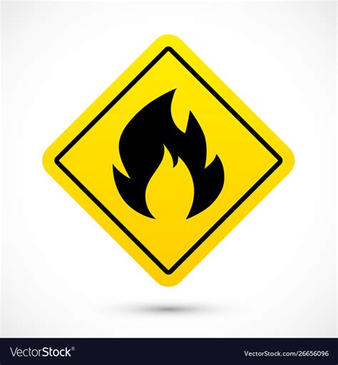 Fire Warning Sign Royalty Free Vector Image Vectorstock