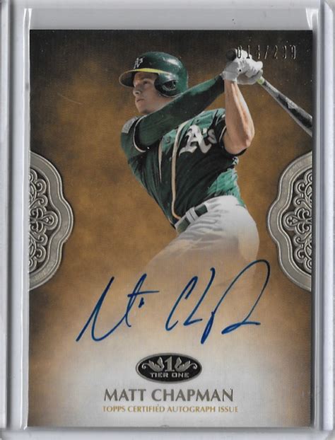 Matt Chapman 2019 Topps Tier One Limited Edition Authentic Autograph