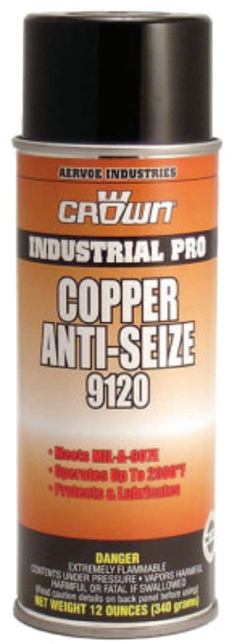 Aervoe Industries Anti Seize Compounds 16 Oz Aerosol Can Copper 12 Cn Aft Fasteners