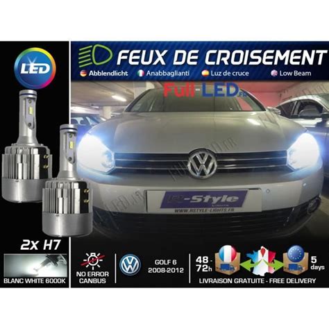 Ampoules Led H Sp Cial Volkswagen Golf Feux De Croisement