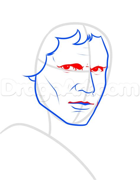 How To Draw Han Solo Step By Step Star Wars Characters Draw Star