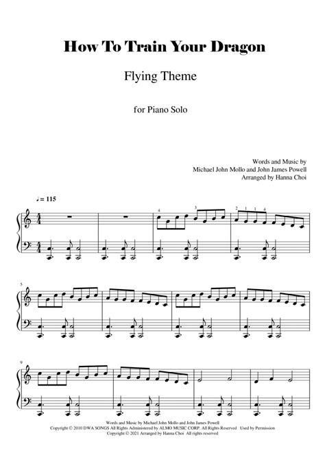 How To Train Your Dragon Easy Piano Digital Sheet Music Sheet