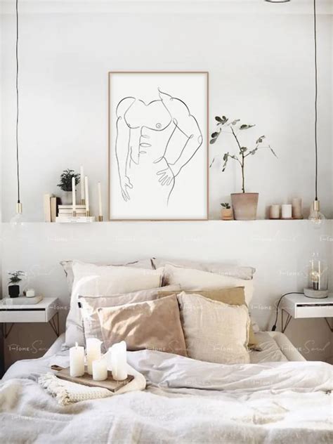 Naked Man One Line Art Nude Line Drawing Muscular Man Torso Etsy Printable Artwork Decor