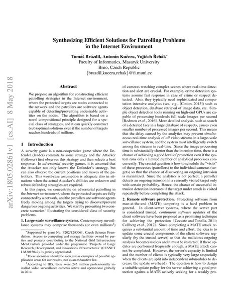 Synthesizing Efficient Solutions For Patrolling Problems In The