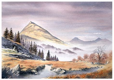 Landscape Watercolour Paintings Of Snowdonia The Lake District And