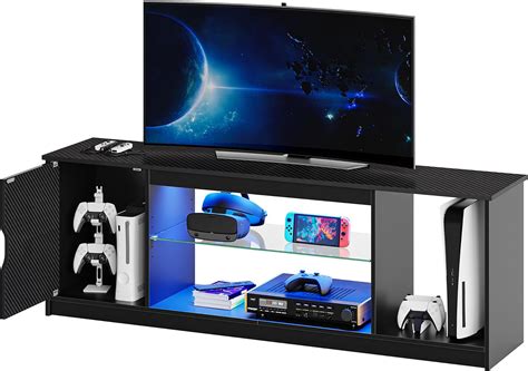 Amazon Bestier Inch Tv Stand With Led Light Modern Gaming