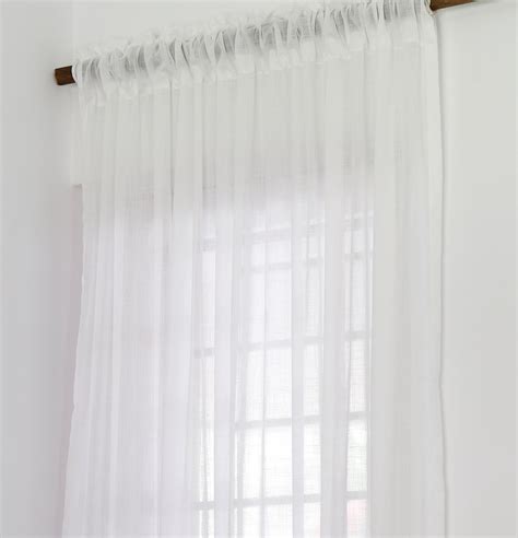 Slub Sheer Cotton Curtain White – Thoppia