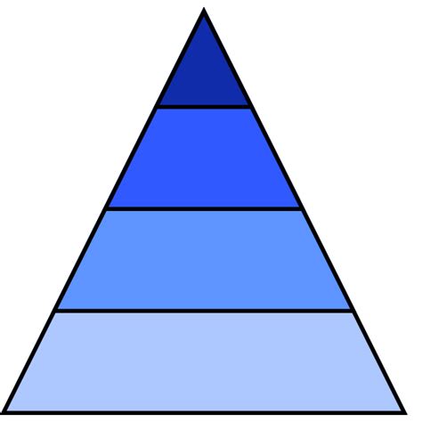 Pyramid Diagram Template With 4 Levels In Shades Of Blue Free SVG