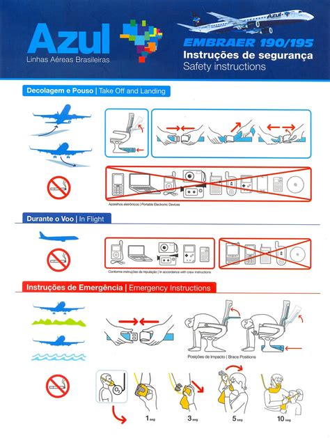 World Safety Cards Azul Embraer 190 195