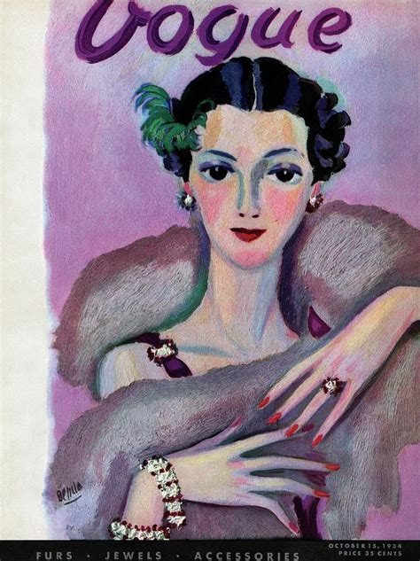 Vogue Cover Illustration Of A Woman In Evening By Eduardo Garcia Benito