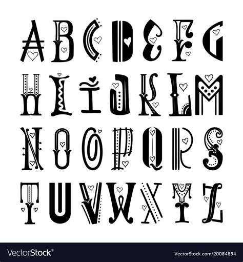 The Painted Latin Font For Posters And Postcards Vector Image