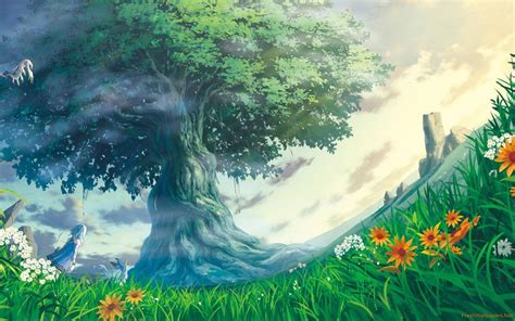 Anime Tree Wallpapers Top Free Anime Tree Backgrounds Wallpaperaccess