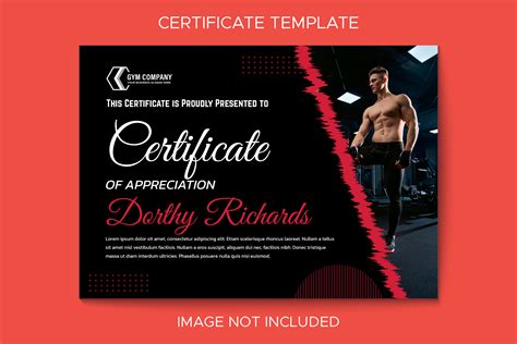 Gym Fitness Certificate Red And Black Graphic By Ju Design · Creative