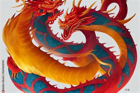 Chinese Dragon Symbol Of 2024 AI Generated Digital Watercolor Style