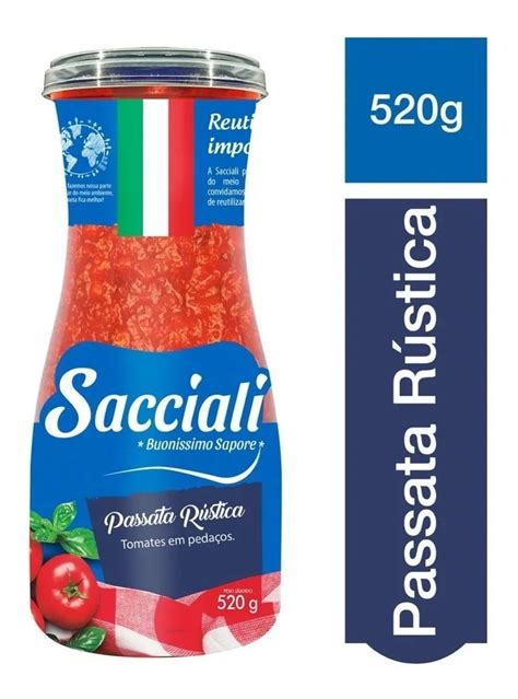 Molho De Tomate Passata Rústica Sacciali 520g