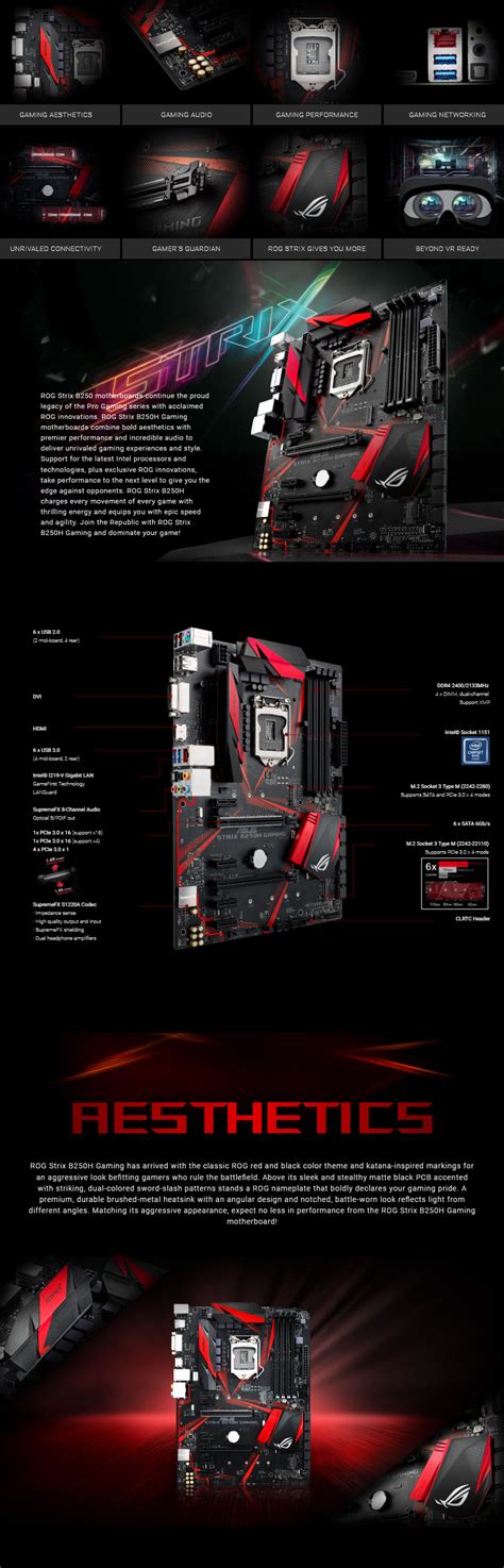 Buy ASUS ROG Strix B250H Gaming Motherboard [STRIX-B250H-GAMING] | PC ...
