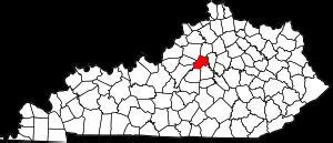 Anderson County on the map of Kentucky 2024. Cities, roads, borders and directions in Anderson ...