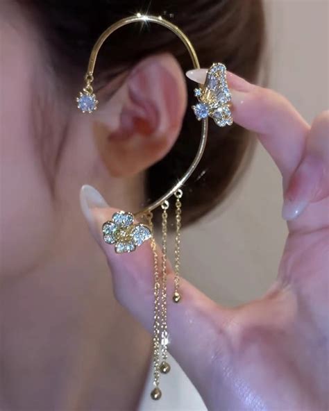 Butterfly Tassel Style Zircon Earrings Perfect Gift Lulunami