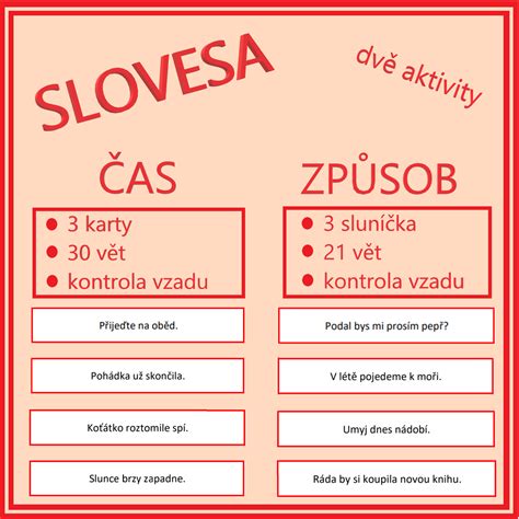 Slovesa čas způsob Český jazyk UčiteléUčitelům cz