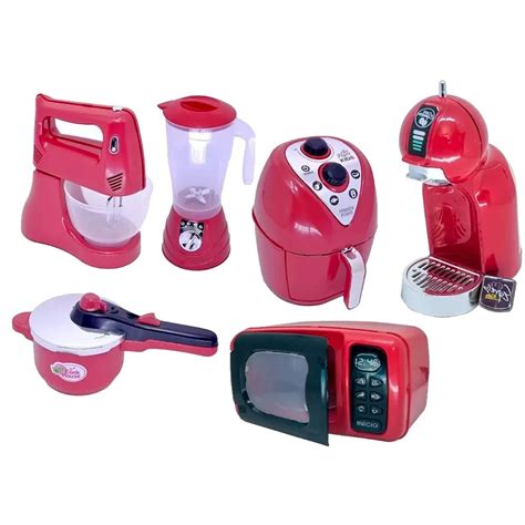 KIT COZINHA INFANTIL BRINQUEDO FAZ DE CONTA MICROONDAS AIR FRYER