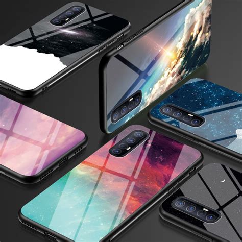 OPPO Reno 3 4 Pro 4G 5G Case Hard Tempered Glass Back Phone Cover OPPO