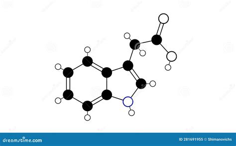 Auxin Molecule Molecular Structure Indole 3 Acetic Acid Ball And Stick 3d Model Structural