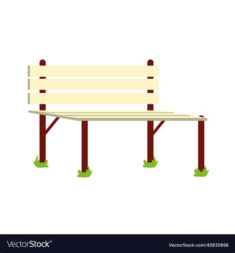 Park beige bench Royalty Free Vector Image - VectorStock