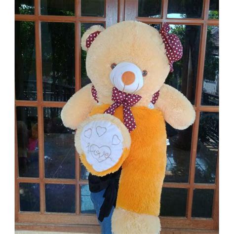 Jual Teddy Bear Jojon Topi Kaki Tapak Jumbo 90cm Shopee Indonesia