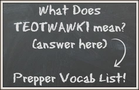 Prepper Vocabulary Prepping Terminology And Acronyms Commonly Used