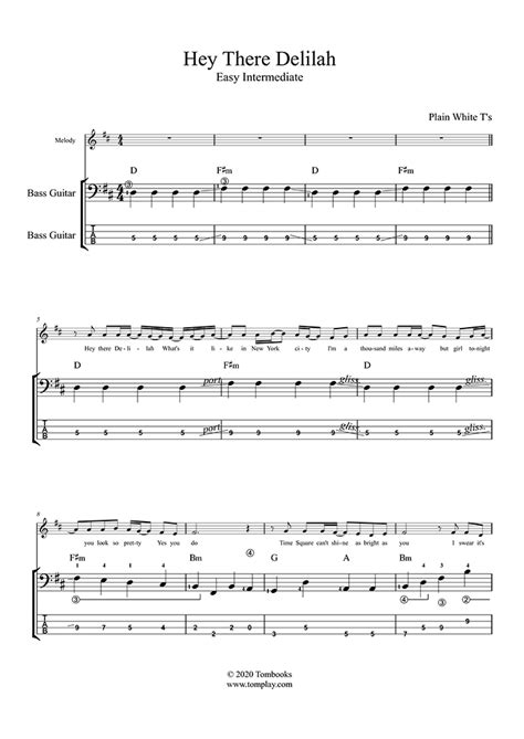 Hey There Delilah Plain White Ts Vocal Sheet Music 58 Off