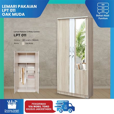 Jual LEMARI PAKAIAN 2 PINTU LUNAR LPT 011 SONOMA OAK MUDA ORIGINAL