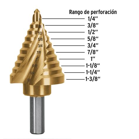 Broca Escalonada De Titanio Truper Expert Bes 10x 10 Escalones 1 4 A