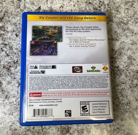 Sly Cooper Collection PlayStation Vita PS Vita Complete CIB