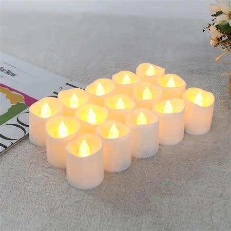 12pcs Warm White Irregular Led Flickering Tea Light Bulb Flameless Fake Candle Festival Wedding