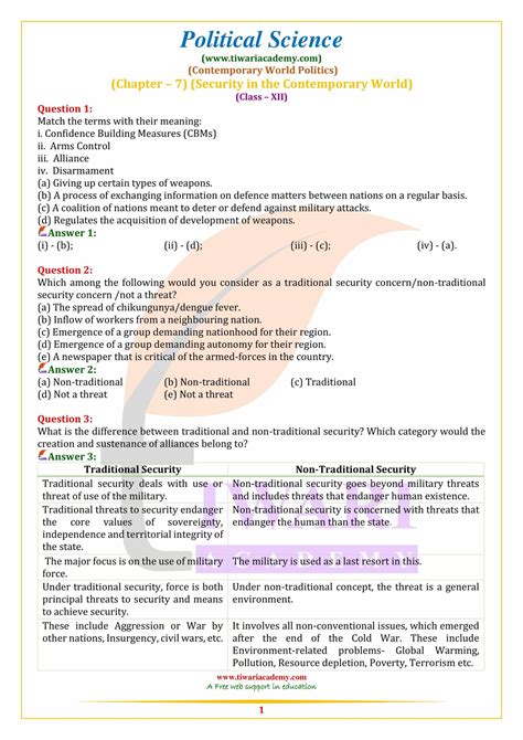 Ncert Solutions For Class Political Science Chapter For