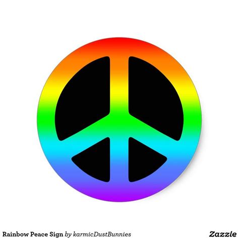 Rainbow Peace Sign Classic Round Sticker | Zazzle | Rainbow peace, Painted rocks diy, Round stickers