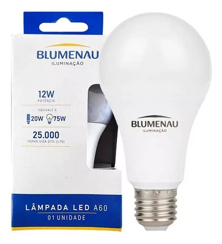 Lâmpada Led Bulbo A60 12w E27 Bivolt 6500k Luz Fria MercadoLivre