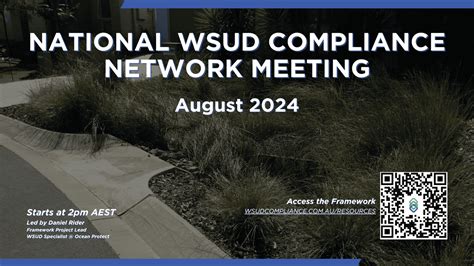 Network Meeting August Wsud Maintenance Compliance Framework