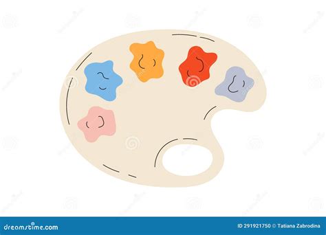 Artist S Palette with Paints of Different Colors. Stock Vector ...