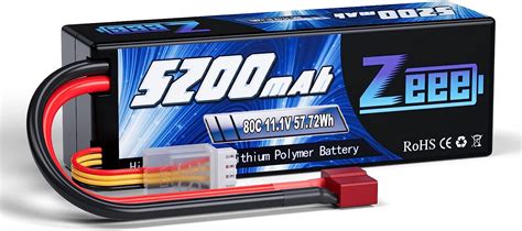 Zeee S Lipo Battery Mah V C Rc Battery Hard Case With Deans