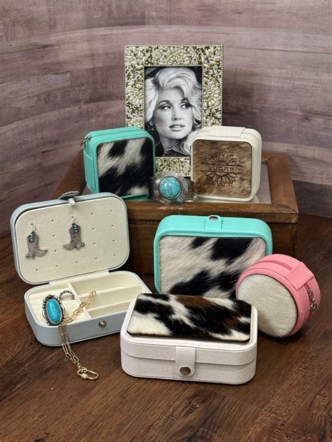 Personalized Jewelry Travel Case Custom Cowhide Travel Jewelry Box Case Christmas Gift Bride ...