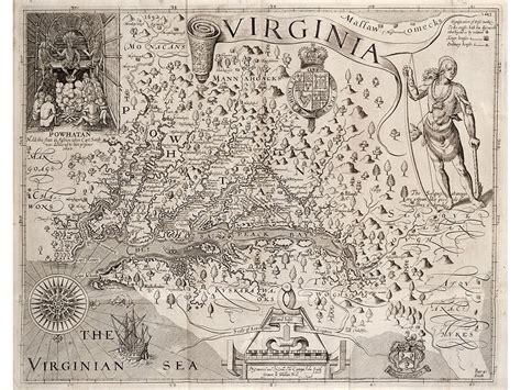 Captain John Smith Map Of Virginia 1612 The Ibis