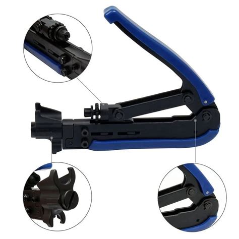 Coax Compression Crimping Tool Cable Connectors Crimper RG59 RG6 RG11 ...