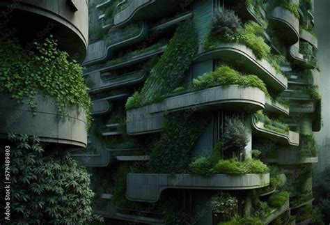 Ai Generated Render Of A Modern Sustainable Eco Friendly Vertical