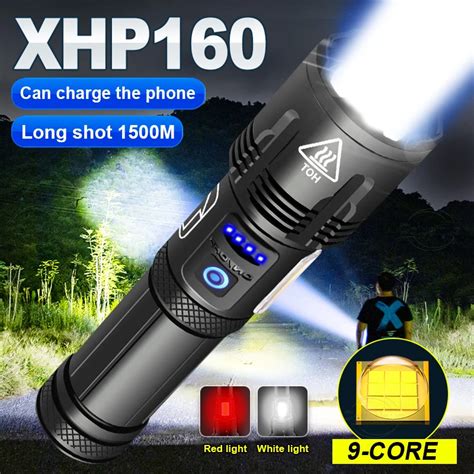 Lumens Xhp Super Bright Led Flashlights Usb Rechargeable